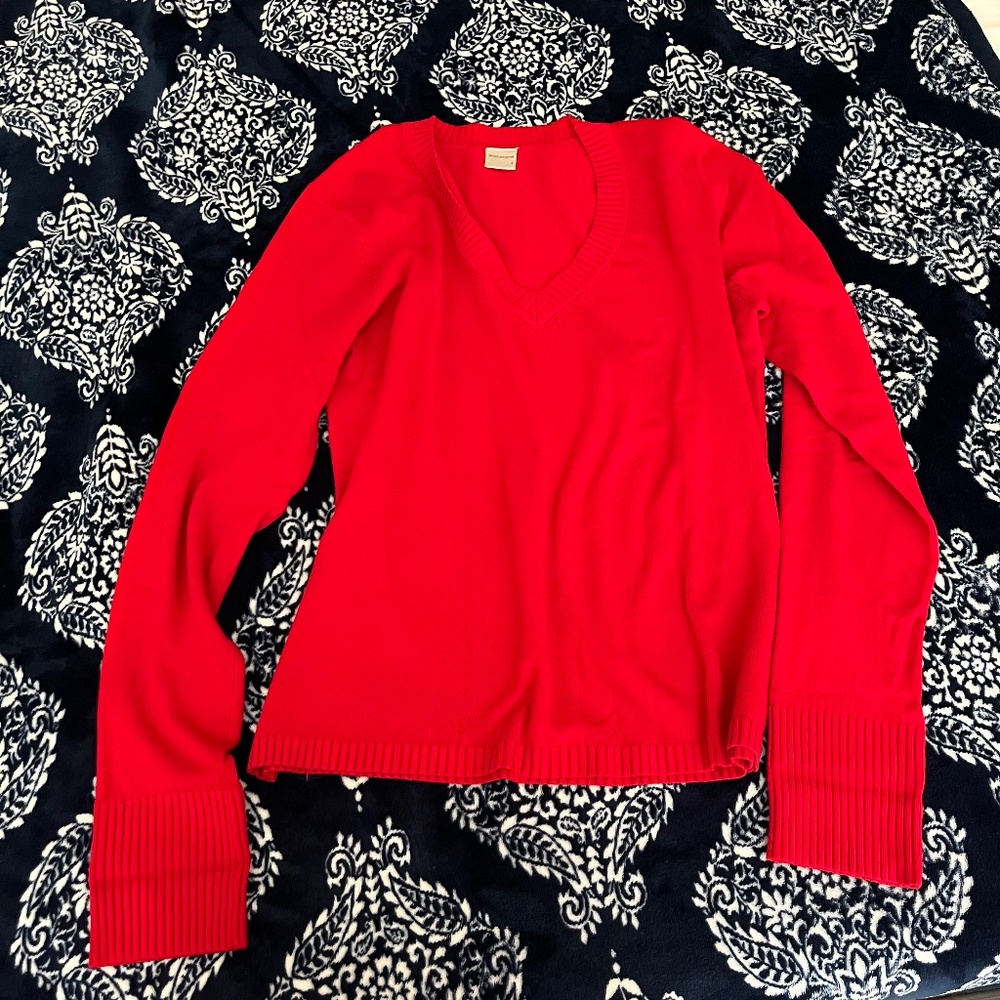 Vintage red Woolworths V-neck knitted sweater
